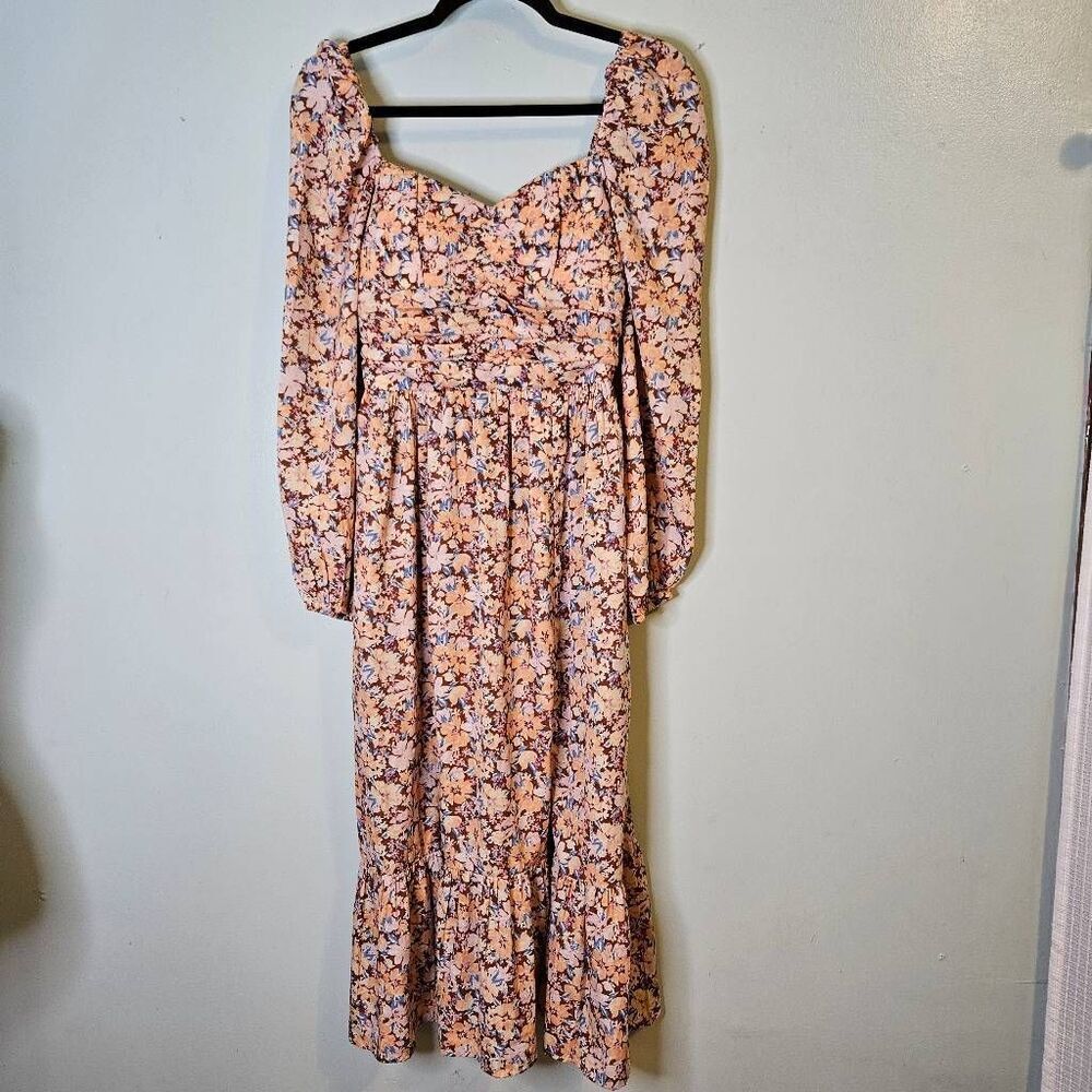 Band of the Free boho midi long sleeved fit & flare dress. Size S.